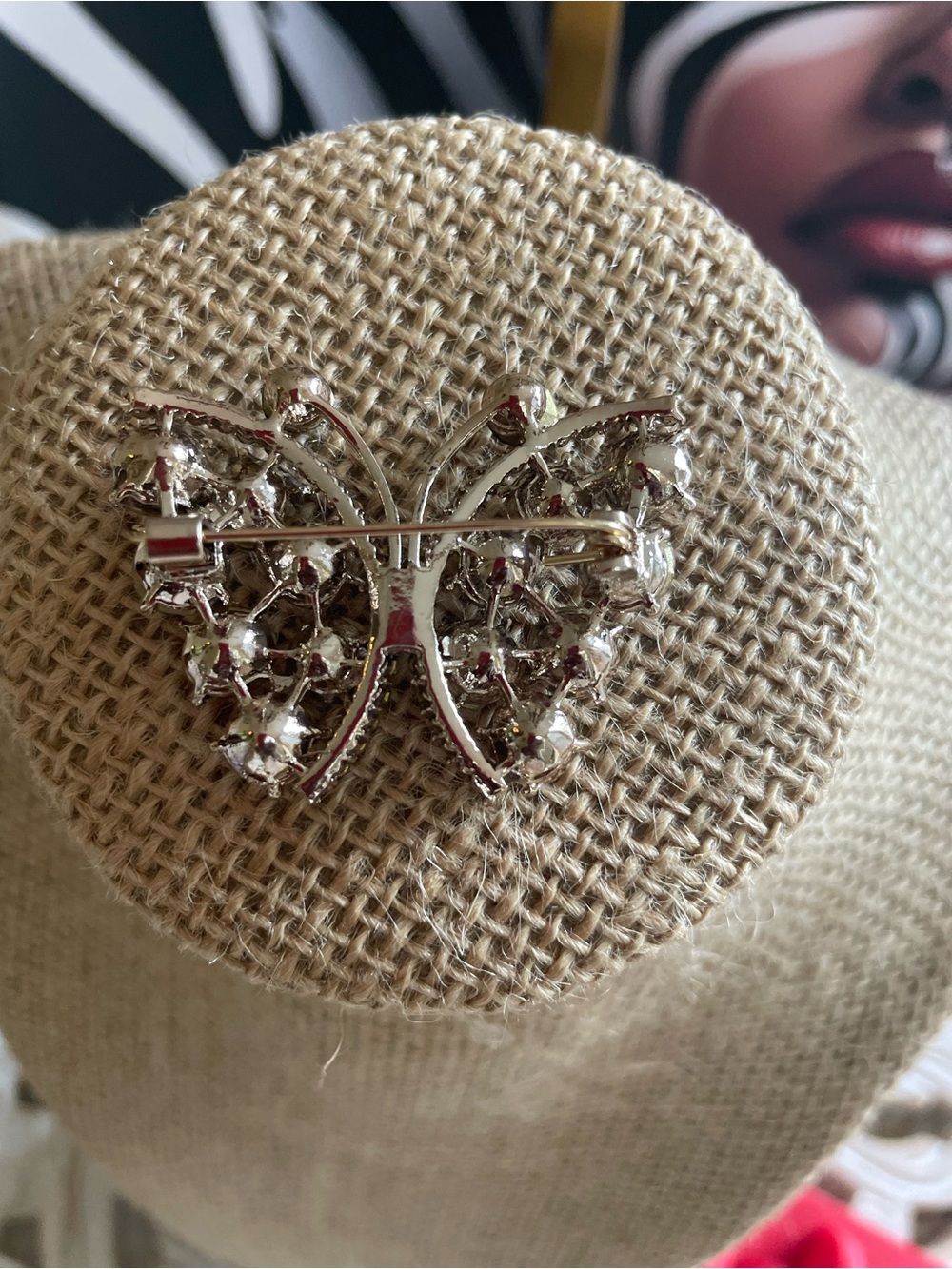 💥Crystal Butterfly Brooch in Purple, Gold, Black and Silver-Tone Accents - Picture 2 of 6